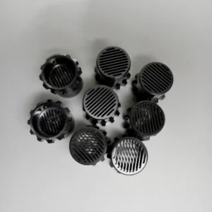 Black zirconia ceramic threaded filter chamber — reference component view 1